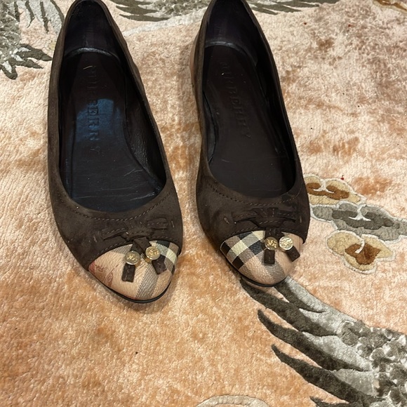 Burberry Beige/brown Nova Check Canvas and suede Ballet flats - Picture 9 of 10